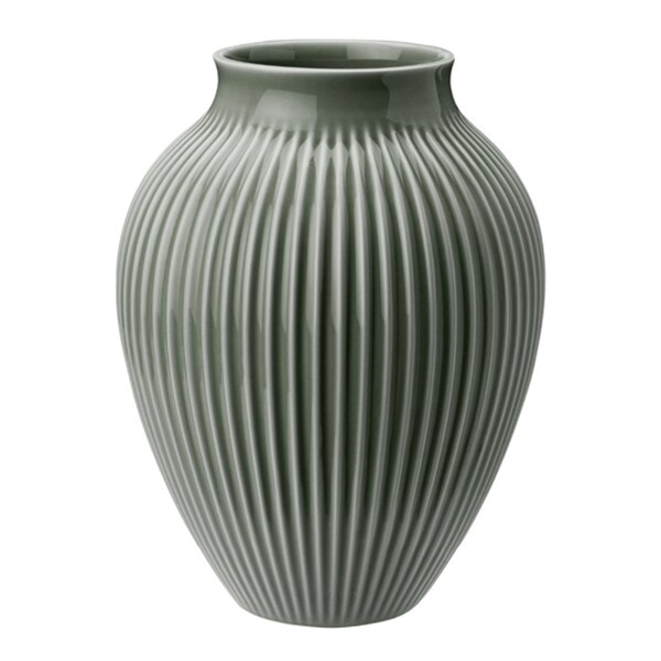 Knabstrup Vase - Ripple Mat Grøn - 20 cm